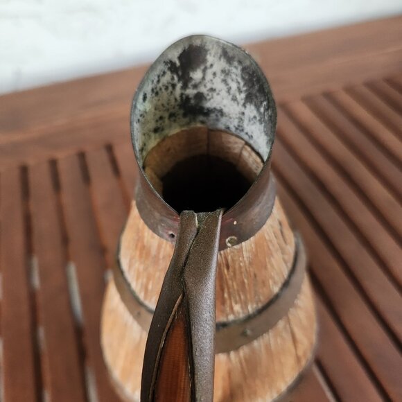 Antique French Cider Jug ca. 1900 – 9" high Barrel Form Rustic Farmhouse Pitcher - Picture 11 of 15